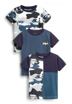 Next 3 PACK - T-Shirt Print - Dark Blue | Kinder
