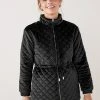 Next Damen QUILTED TIE FRONT - Kurzmantel - Black