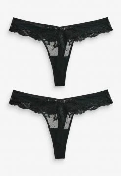 Next Damen 2 PACK - String - Black -Next Verkäufe 2022 605fd67da0f44b109e5b0bb02d5138ae