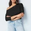 Next Damen SLOUCHY SHORT SLEEVE - Langarmshirt - Black