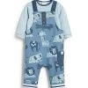 Next Kinder ANIMAL SET (0MTHS-2YRS) - Latzhose - Blue