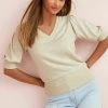 Next Damen COSY SHORT PUFF SLEEVE - T-Shirt Basic - Mink Brown