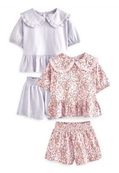 Next Kinder 2 PACK - Nachtwäsche Set - Pink Lilac Purple Floral Collared