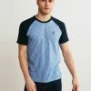 Next BLOCK - T-Shirt Print - Navy Blue Raglan | Herren