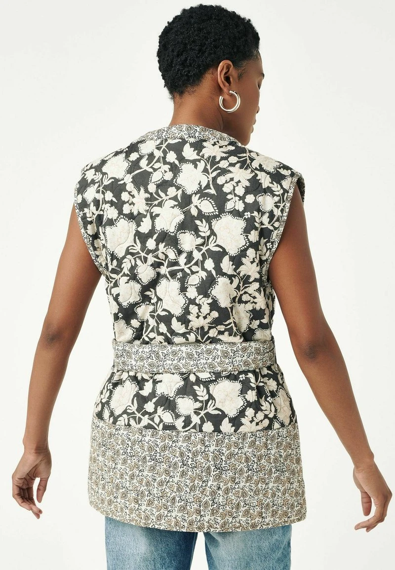 Next Weste - Black Ecru Cream | Damen 3 Next Weste - Black Ecru Cream | Damen – Bild 3