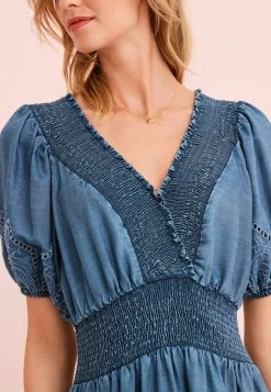 Next Damen V-NECK SHIRRED - Freizeitkleid - Blue -Next Verkäufe 2022 63946717e29b4fcca15a1d9f3f5d0c6c