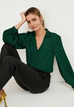 Next Damen JACQUARD COLLARED - Hemdbluse - Green -Next Verkäufe 2022 649d4d7ff31a457d9fa8230b2c4bcbc3