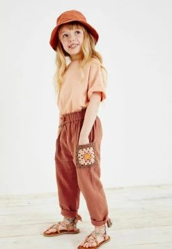 Next Kinder CROCHET POCKET - Stoffhose - Rust Brown