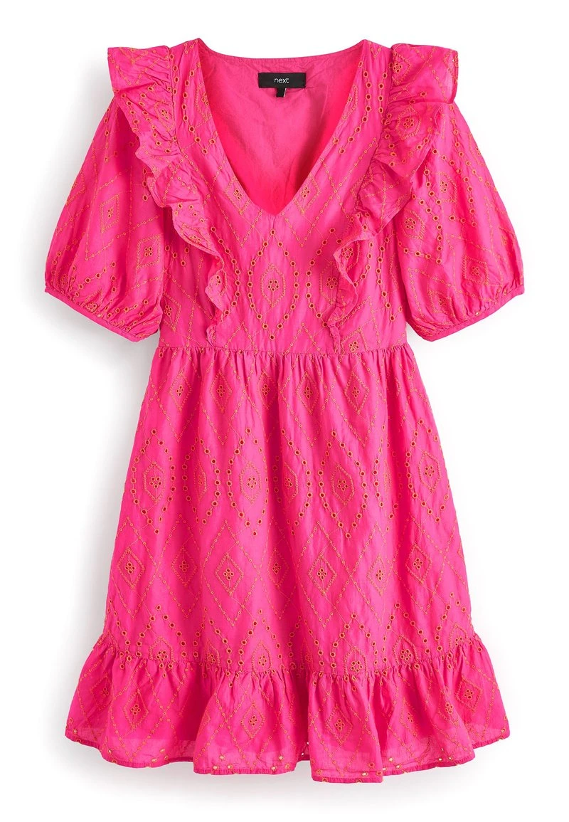 Next Damen BRODERIE RUFFLE - Freizeitkleid - Bright Pink 5 Next Damen BRODERIE RUFFLE - Freizeitkleid - Bright Pink – Bild 5