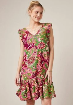 Next Damen MIX - Freizeitkleid - Pink Green Print