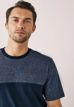 Next Herren BLOCK - T-Shirt Print - Navy Blue Marl -Next Verkäufe 2022 66a1557348834b9f871629e77c9a2983