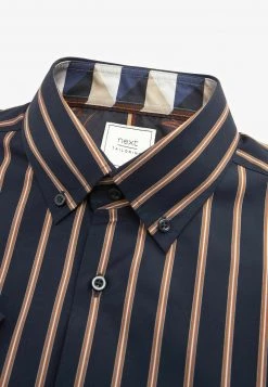 Next Hemd - Navy Blue Rust Brown Stripe | Herren -Next Verkäufe 2022 66b78c75e240499187f998e8f89d150e