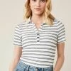 Next Damen Poloshirt - Navy Blue Stripe