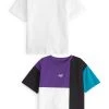 Next 2 PACK BLOCK SHORT SLEEVE - T-Shirt Print - White Purple | Kinder