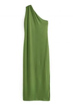 Next ROCHELLE ONE SHOULDER MIDI - Etuikleid - Olive Green | Damen
