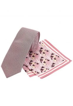 Next Herren SAGE SET - Einstecktuch - Pink Geometric