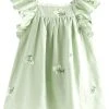 Next Kinder Freizeitkleid - Soft Green Floral Embroidered