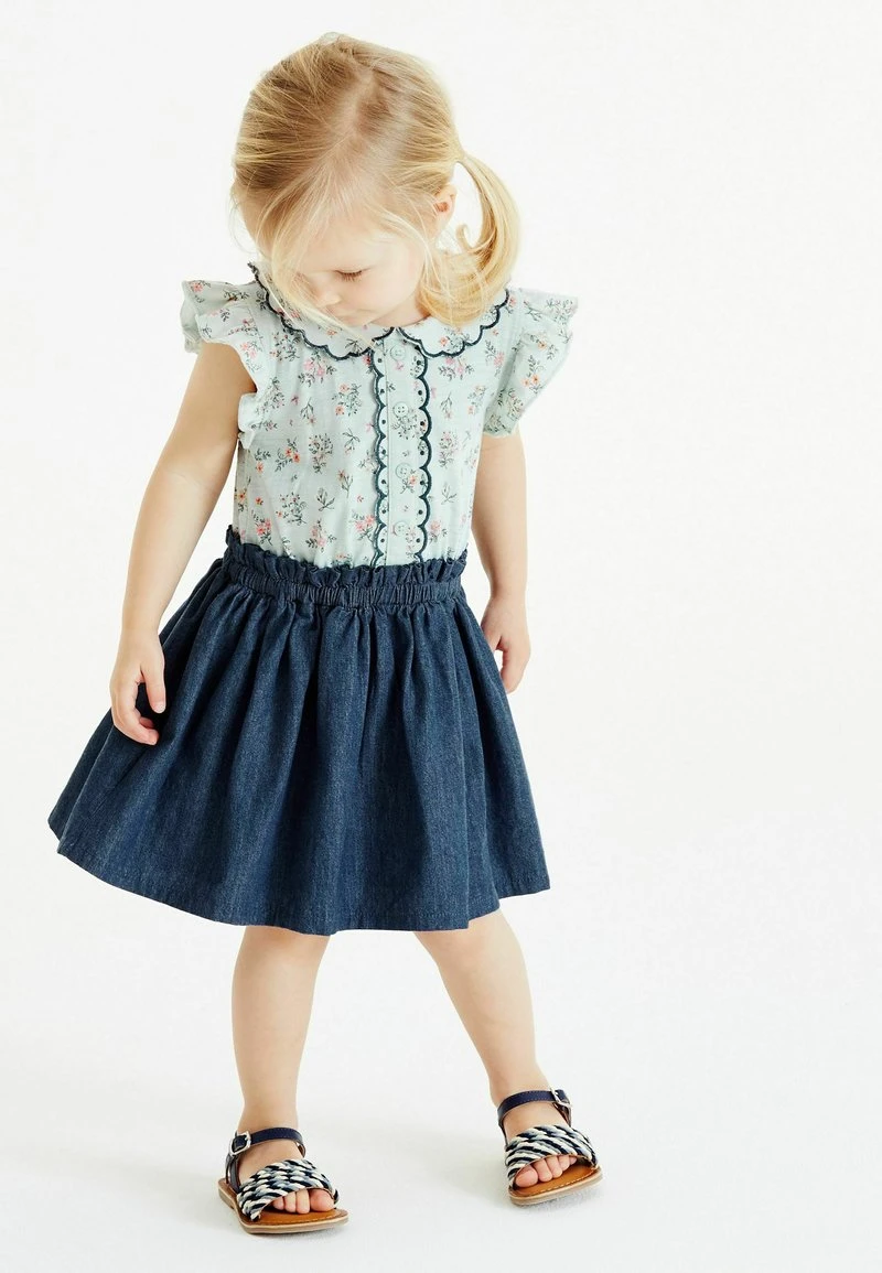 Next Kinder FLORAL COLLARED - Freizeitkleid - Denim Jersey 1 Next Kinder FLORAL COLLARED - Freizeitkleid - Denim Jersey