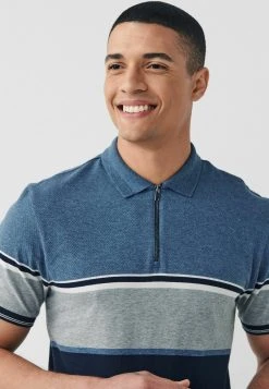 Next BLOCKED ZIP NECK - Poloshirt - Blue | Herren -Next Verkäufe 2022 6899c6abb05643dc83a2cb93f54c295e