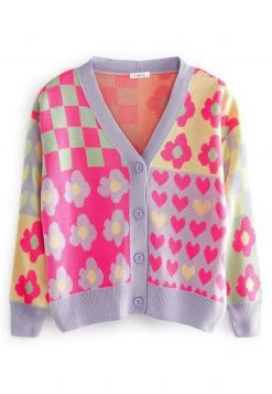 Next Kinder FLORAL PATCH - Strickjacke - Colourblock
