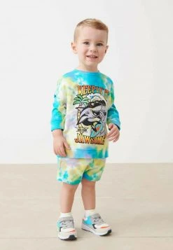 Next Kinder TIE DYE - Langarmshirt - Purple Teal Yellow