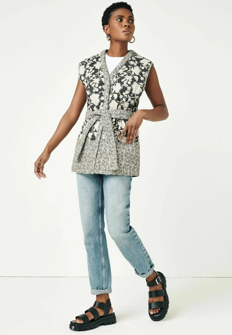 Next Weste - Black Ecru Cream | Damen 2 Next Weste - Black Ecru Cream | Damen – Bild 2