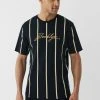 Next Herren T-Shirt Print - Black Gold Vertical