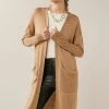 Next Damen LONGLINE - Strickjacke - Camel