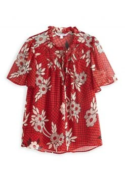 Next Damen TRIM FLUTTER SLEEVE - Bluse - Celia Birtwell Blue Moon Red -Next Verkäufe 2022 6b3d61b1723841cca919b49098ebc77d