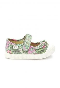 Next MARY JANE - Riemchenballerina - Green Floral Ruffle | Kinder