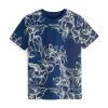 Next Kinder SHORT SLEEVE - T-Shirt Print - Navy Blue Hibiscus