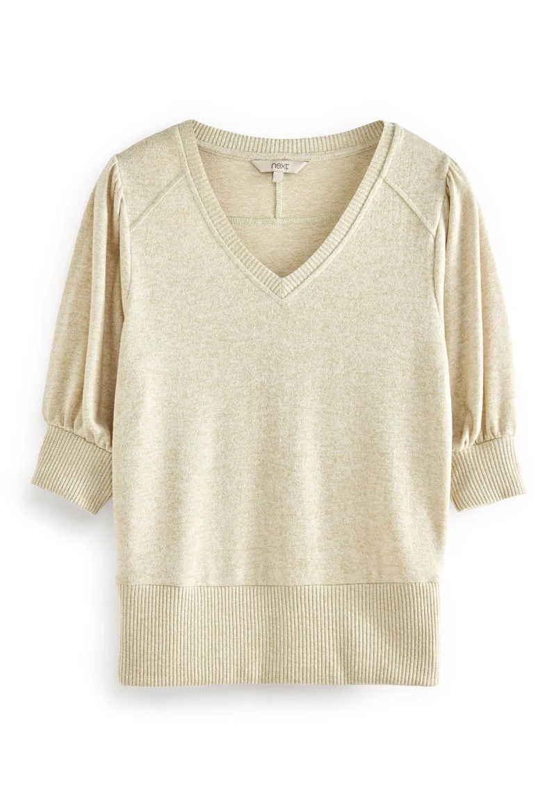 Next Damen COSY SHORT PUFF SLEEVE - T-Shirt Basic - Mink Brown 4 Next Damen COSY SHORT PUFF SLEEVE - T-Shirt Basic - Mink Brown – Bild 4