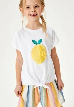 Next Kinder LEMON TIE FRONT - T-Shirt Print - White
