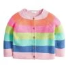 Next MULTI FLURO RAINBOW STRIPE CARDIGAN (3MTHS-7YRS) - Strickjacke - Pink | Kinder