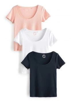 Next Damen 3 PACK - T-Shirt Basic - White/pink/black -Next Verkäufe 2022 6c4d8130bfad4bb3aa1248d9174a74ac