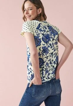 Next Damen BUBBLEHEM RAGLAN - T-Shirt Print - Cream Blue Paisley Print -Next Verkäufe 2022 6c9f1f160e8c49c396a1b668c56ca998