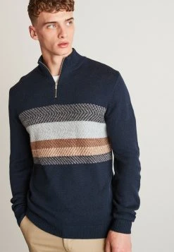 Next Herren HERRINGBONE - Strickpullover - Dark Blue -Next Verkäufe 2022 6da6fe30603a4ba6aec1a9734382b2ff