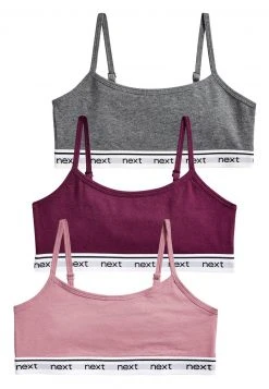 Next Kinder BERRY/GREY 3 PACK CROP TOPS (OLDER) - Bustier - Pink