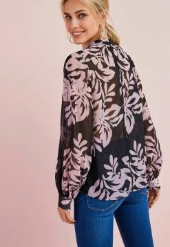 Next Damen TRIM DETAIL - Hemdbluse - Black/pink Floral -Next Verkäufe 2022 6f733cc957594d37a82cfff68053e421