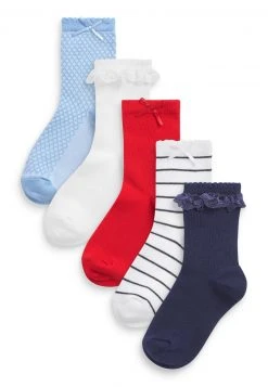 Next Kinder 5 PACK - Socken - White / Blue / Red