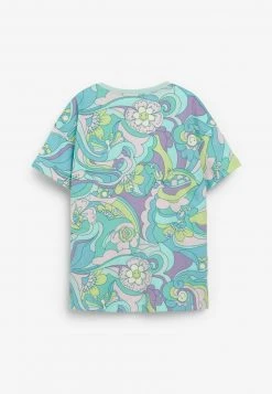Next Kinder LONGLINE - T-Shirt Print - Green Purple Wavy -Next Verkäufe 2022 70fabcfa21834a1e8e858c14e877351e