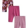 Next Kinder 3 PACK - Leggings - Hosen - Berry Red Geo Flower Print