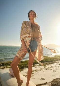 Next Damen KIMONO - Leichte Jacke - Cream Pink Floral