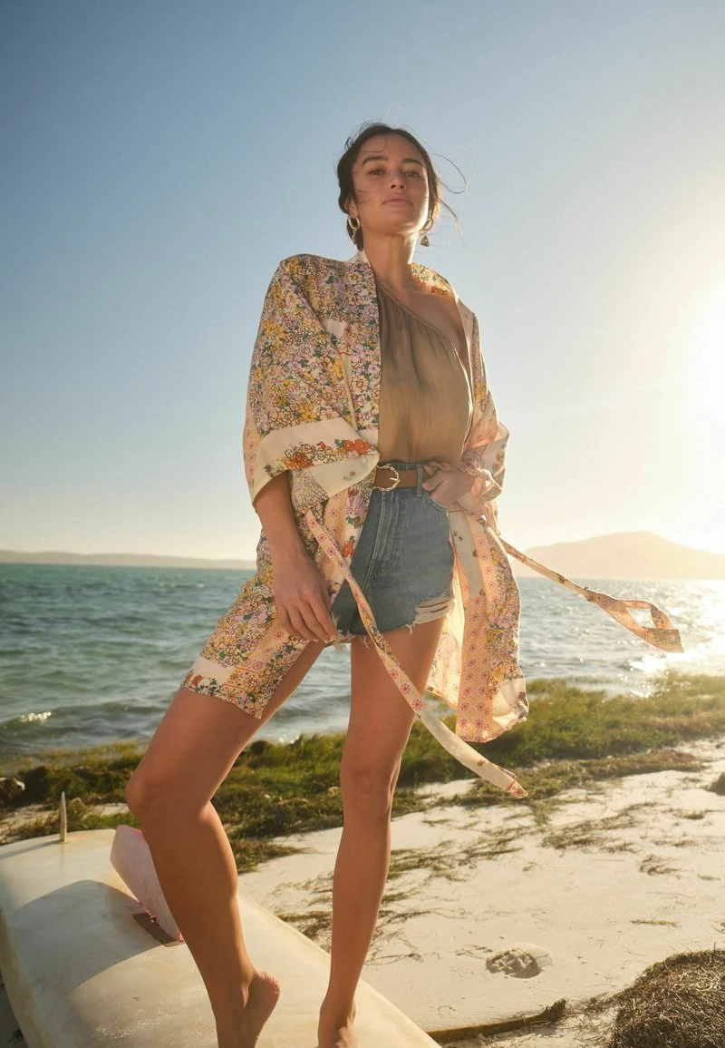 Next Damen KIMONO - Leichte Jacke - Cream Pink Floral 1 Next Damen KIMONO - Leichte Jacke - Cream Pink Floral