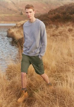 Next Herren LAUNDERED - Shorts - Khaki Green