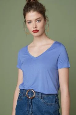 Next Damen SLOUCH - T-Shirt Basic - Light Blue