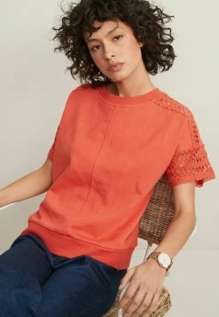 Next Damen SHORT SLEEVE CROCHET - T-Shirt Print - Red -Next Verkäufe 2022 7500e44ab55a4546b464e833211702dd