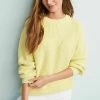 Next Damen STITCH DETAIL CREW NECK - Strickpullover - Lime Green Stripe