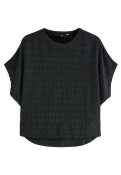 Next Damen SHORT SLEEVE WOVEN MIX BOXY - Bluse - Black