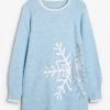 Next Damen CHRISTMAS - Strickpullover - Mottled Blue